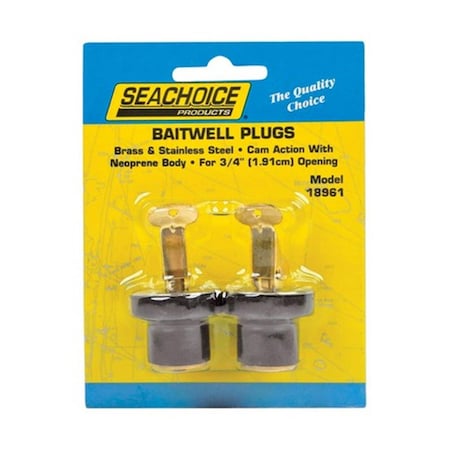 Seachoice 18961 0.75 in. Deck &amp; Baitwell Plugs 2 per Card 8090599